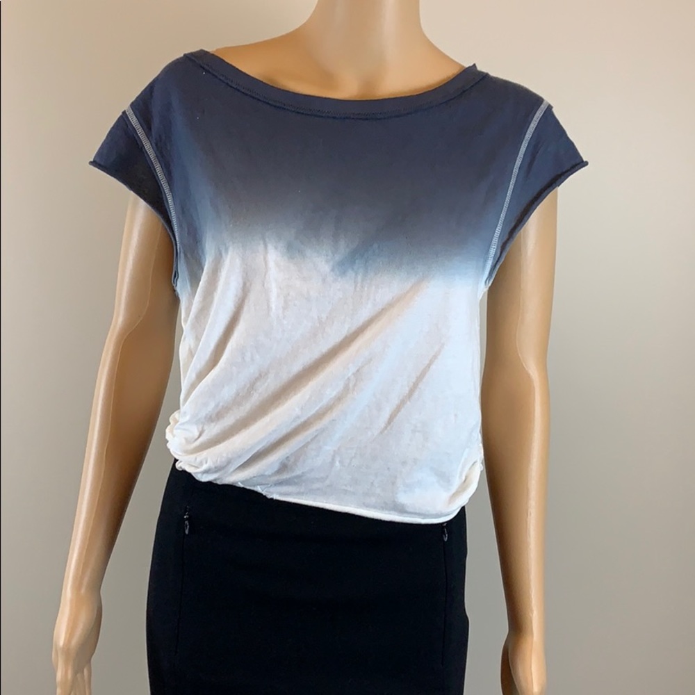 Free People Blue Dip Dye Ombré Top